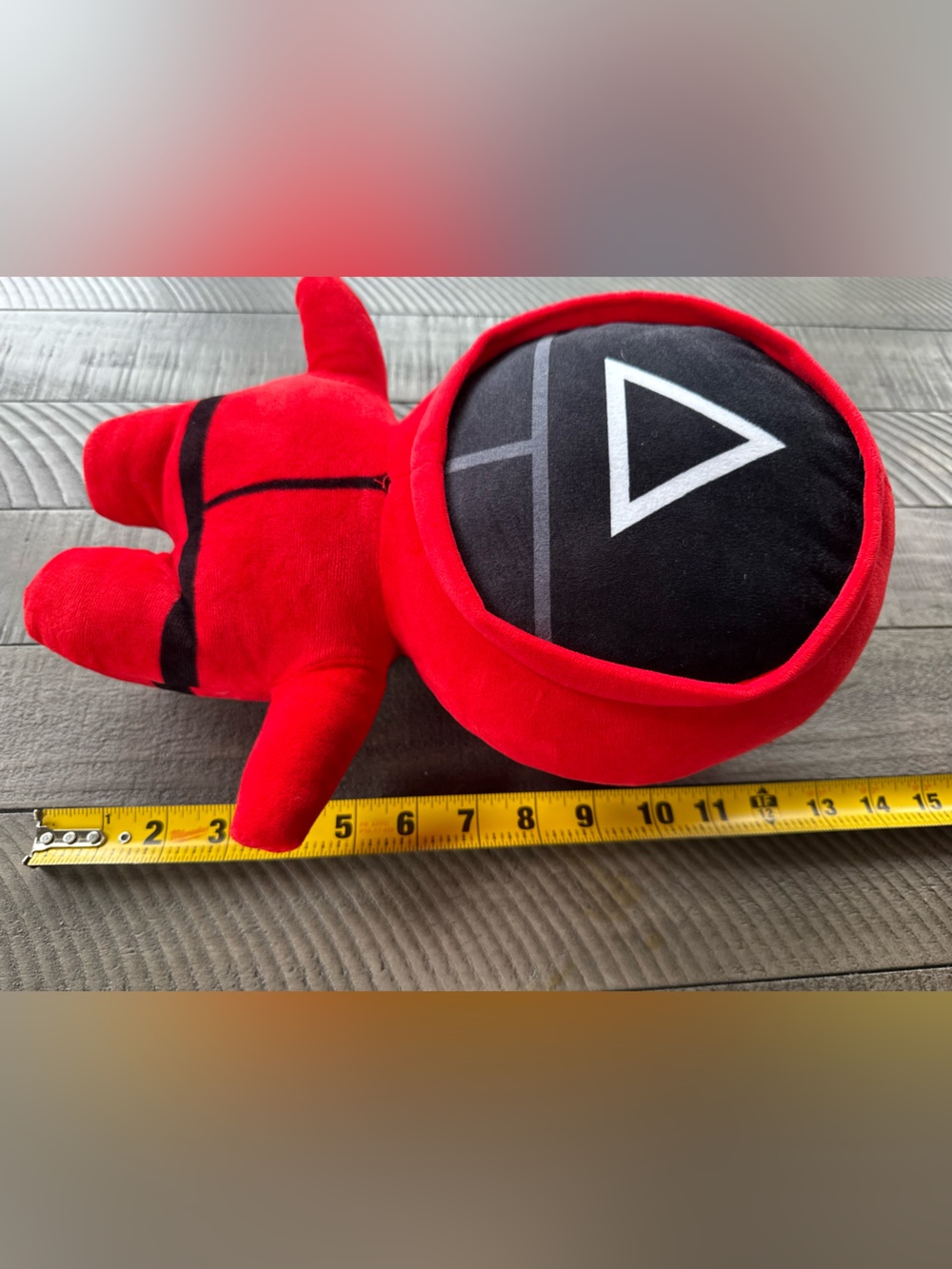Red Squid Game Triangle Guard Netflix Plush Toy - Red Masked Soldier Kids Toy - Picture 6 of 6